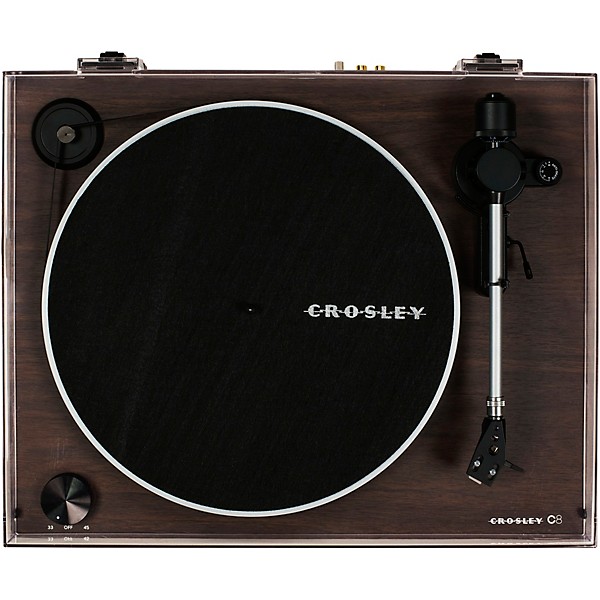 Open Box Crosley C8 Belt-Drive Turntable with Walnut Finish Level 1 Walnut