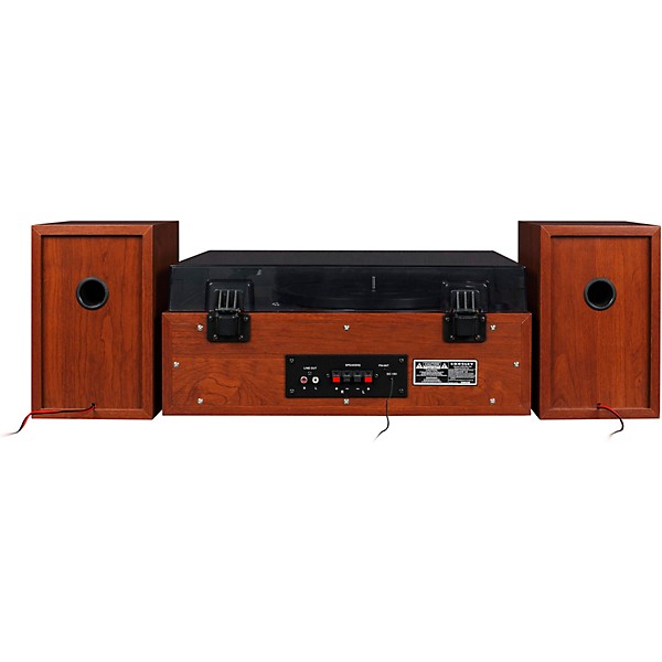 Open Box Crosley 1975T Shelf System with Turntable, CD and Radio Level 2 Walnut 190839724052