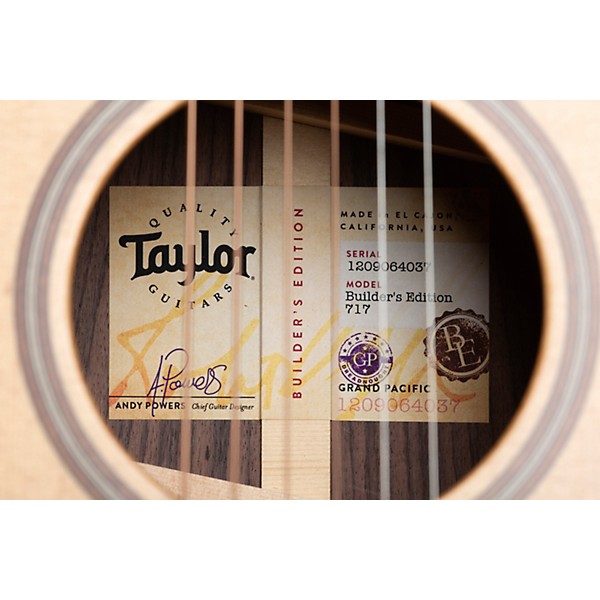 Taylor Builder's Edition 717 Grand Pacific Dreadnought Acoustic Guitar Natural