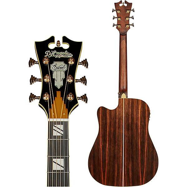 D'Angelico Excel Bowery Dreadnought Acoustic-Electric Guitar Vintage Natural