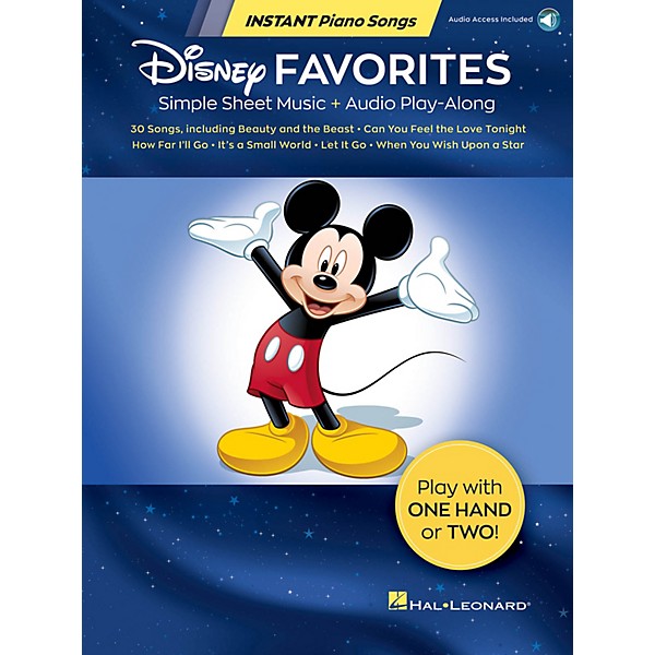 Hal Leonard Disney Favorites Instant Piano Songs Simple Sheet Music Plus Audio Play-Along Book/Audio Online