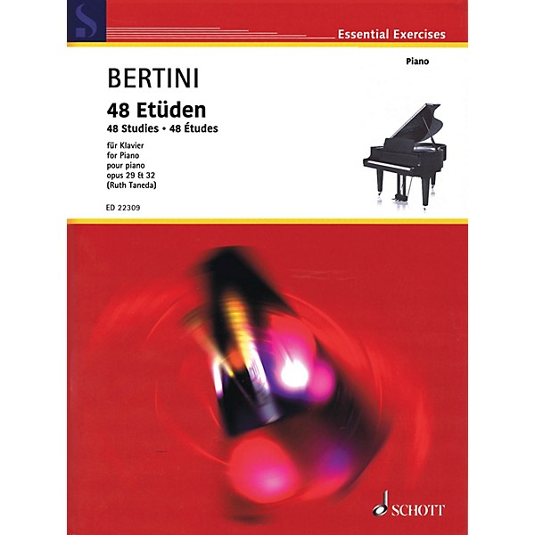 Schott 48 Studies (Op. 29 & 32) for Piano by Henri Bertini
