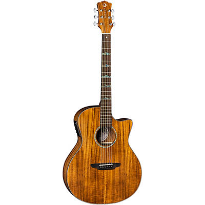 Luna High Tide Exotic Wood Cutaway Grand Concert Acoustic-Electric Guitar Koa for sale