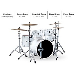 ddrum Reflex 5-Piece Shell Pack with 22" Bass Drum White