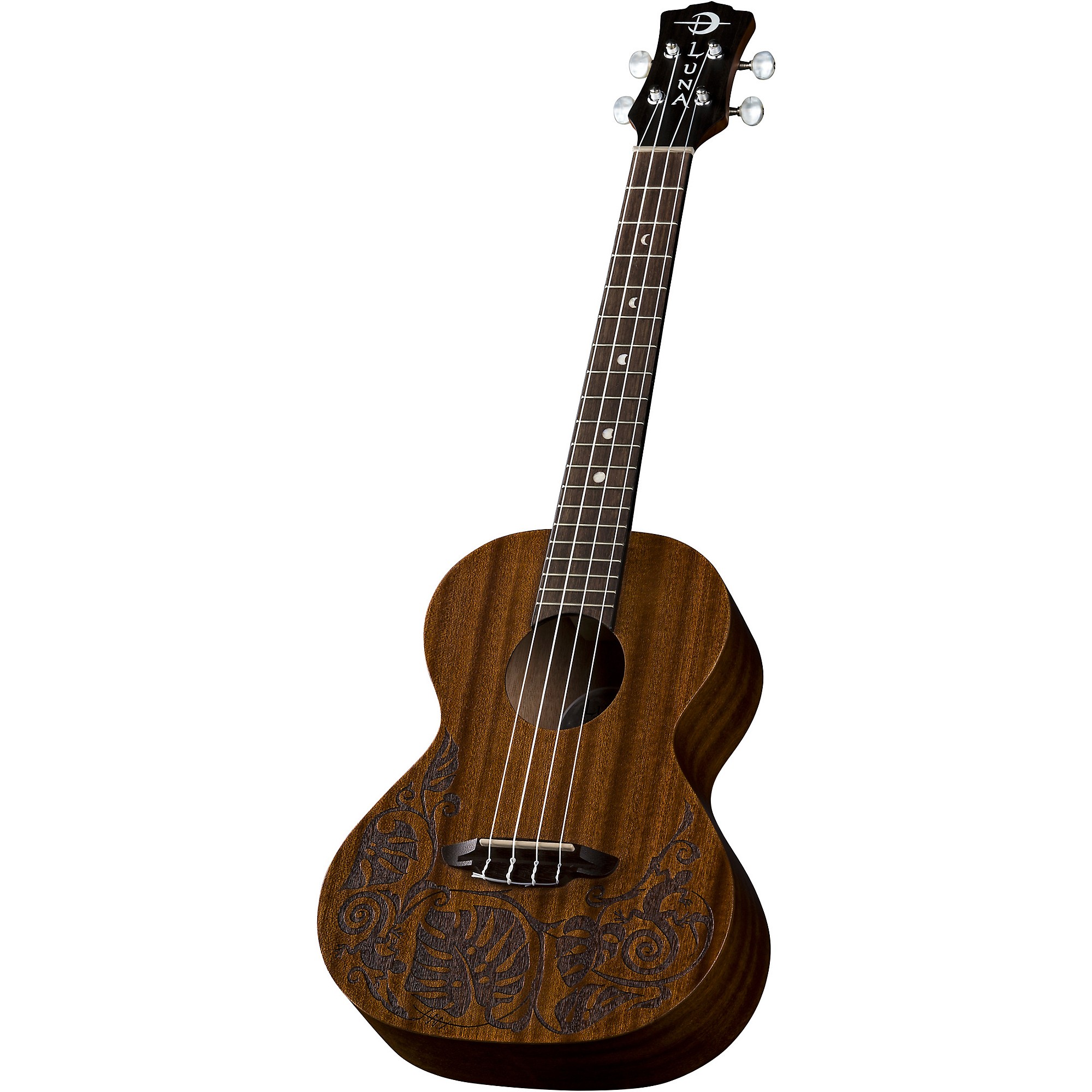 Luna Tribal Concert Mahogany Uke, Satin Natural, For Sale