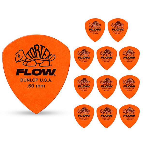 Dunlop Tortex Flow Guitar Picks STD-12/PLYPK .60 mm 12 Pack