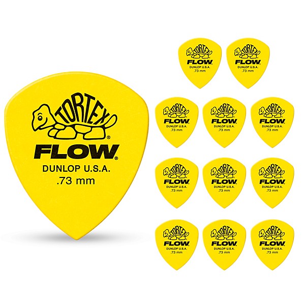 Dunlop Tortex Flow Guitar Picks STD-12/PLYPK .73 mm 12 Pack