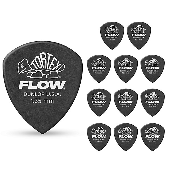 Dunlop Tortex Flow Guitar Picks STD-12/PLYPK 1.35 mm 12 Pack