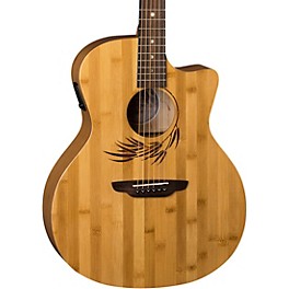 Luna Woodland Bamboo Grand Auditorium Acoustic-Electric Guitar Natural