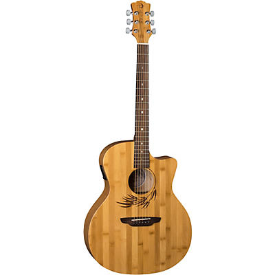 Luna Woodland Bamboo Grand Auditorium Acoustic-Electric Guitar Natural for sale