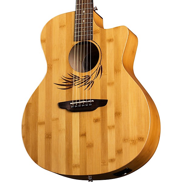 Luna Woodland Bamboo Grand Auditorium Acoustic-Electric Guitar Natural