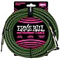 Ernie Ball 18' Straight to Angle Braided Instrument Cable Black and Green thumbnail