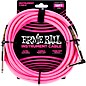 Ernie Ball 18' Straight to Angle Braided Instrument Cable Neon Pink thumbnail