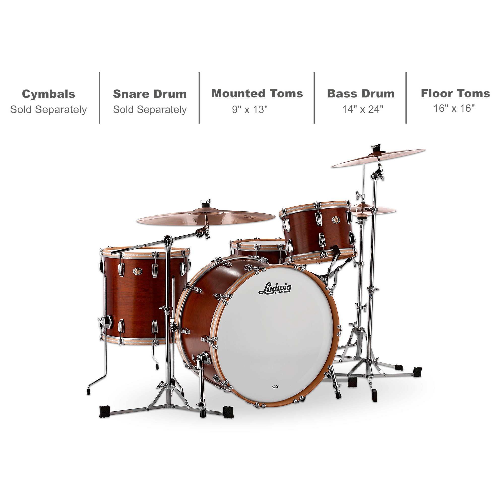 Ludwig 110th Anniversary Legacy Mahogany Van Buren Pro Beat Shell