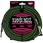 Ernie Ball 10' Straight to Angle Braided Instrument Cable Black and Green thumbnail