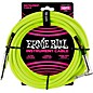 Ernie Ball 10' Straight to Angle Braided Instrument Cable Neon Green thumbnail