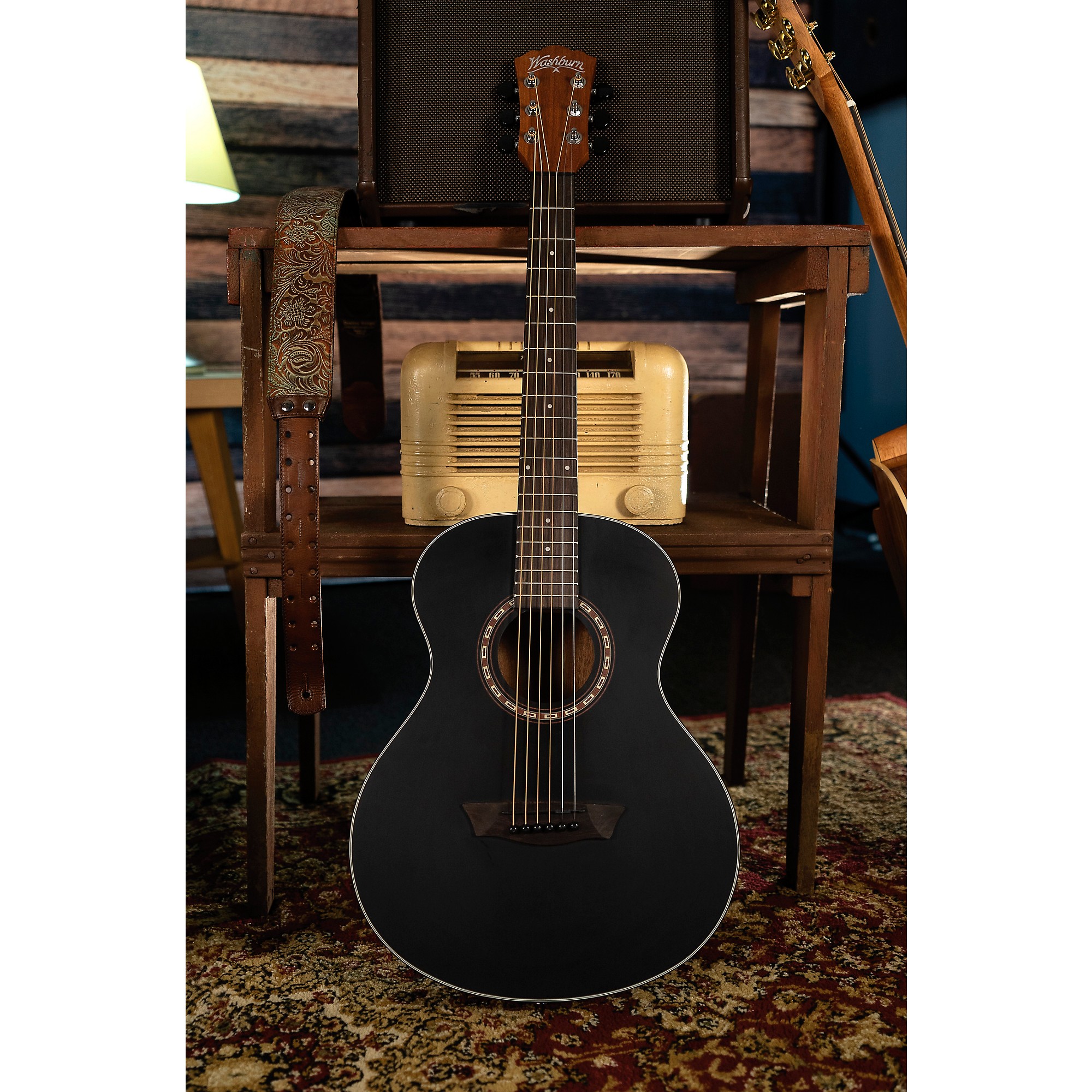 Washburn G-Mini 5 BK Travel Acoustic Guitar Matte Black | Guitar