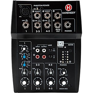 Harbinger L502 5-Channel Mixer with XLR Mic Preamp  