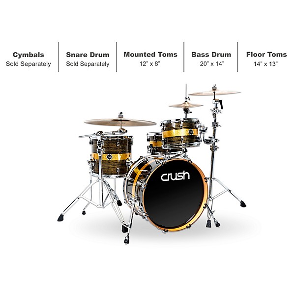 Crush Drums & Percussion Sublime ST Maple 3-Piece Shell Pack with 20 in. Bass Drum Gold Crush