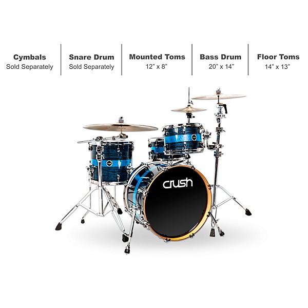 Crush Drums & Percussion Sublime ST Maple 3-Piece Shell Pack with 20 in. Bass Drum Blue Crush