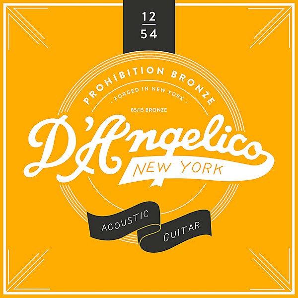 D'Angelico Prohibition Bronze Acoustic Strings, Medium Gauge 12-54