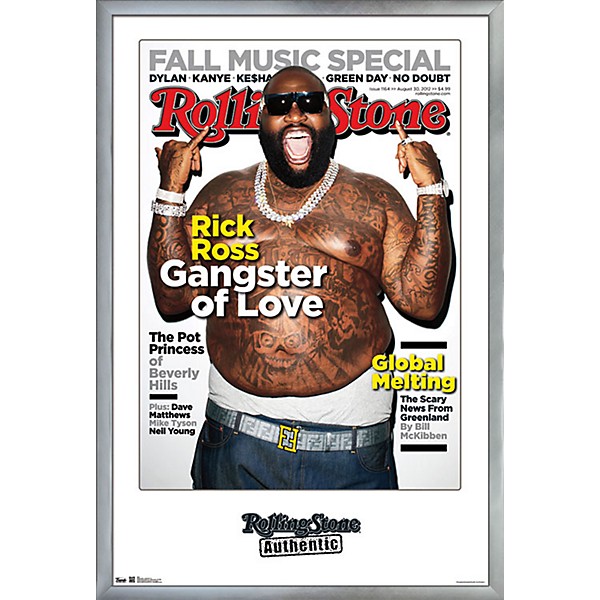 Trends International Rolling Stone - Rick Ross 12 Poster Framed Silver