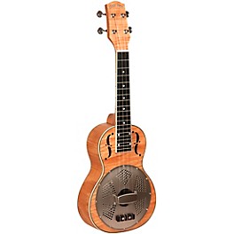 Gold Tone Left-Handed Concert-Scale Curly Maple Resonator Ukulele with Gig Bag Natural