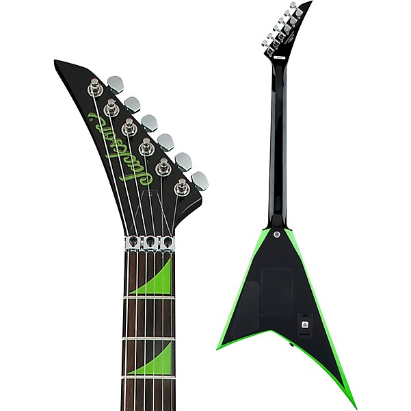 Jackson X Series Rhoads RRX24 Electric Guitar Black with Neon Green Bevels