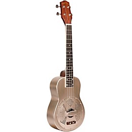 Open Box Gold Tone Left-Handed Tenor-Scale Metal Body Resonator Ukulele with Gig Bag Level 1 Natural