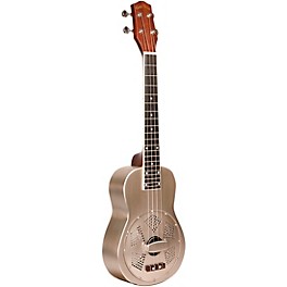 Open Box Gold Tone Left-Handed Tenor-Scale Metal Body Resonator Ukulele with Gig Bag Level 1 Natural