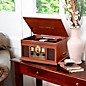 Open Box Victrola 6-in-1 Nostalgic Bluetooth Record Player with CD, Cassette and Radio Level 2 Mahogany 190839913753