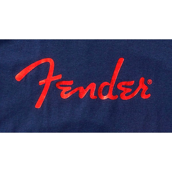 Fender Foil Spaghetti Logo T-Shirt XX Large Blue