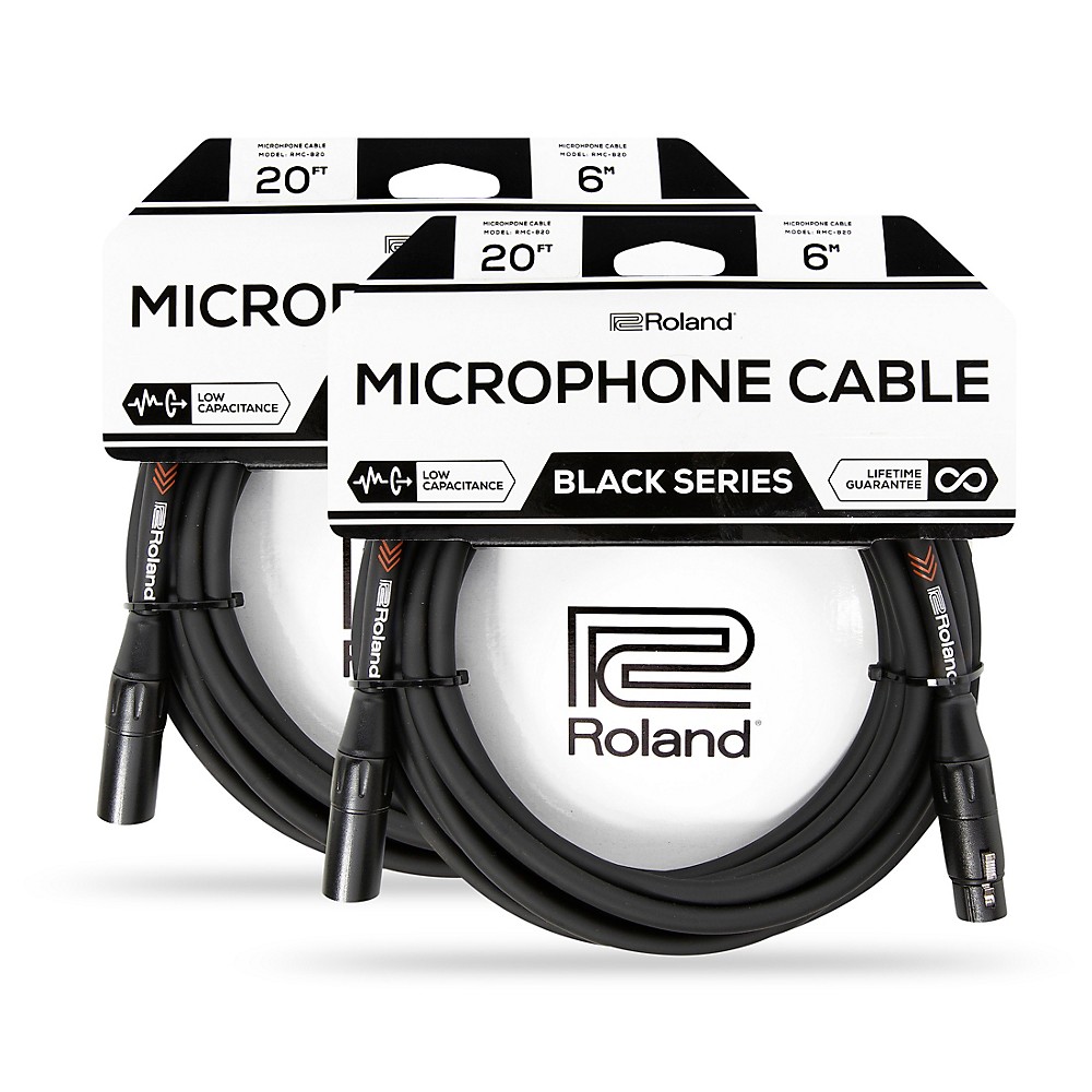 Roland Black Series XLR Microphone Cable 20 2-Pack