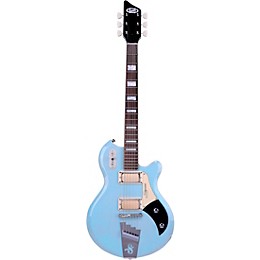 Supro 1296 Supro Silverwood Solid Body Electric Guitar Daphne Blue