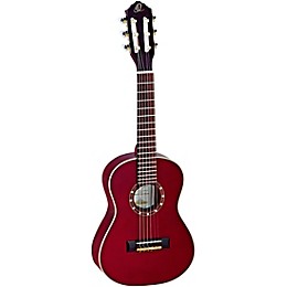 Open Box Ortega Family Series R121-1/4WR 1/4 Size Classical Guitar Level 2 Transparent Wine Red, 0.25 197881081829