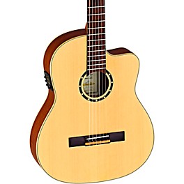 Ortega Family Series RCE125SN Thinline Acoustic-Electric Classical Guitar Satin Natural