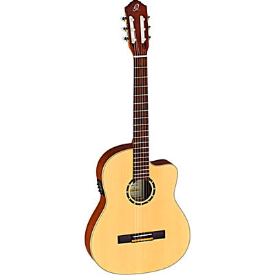 Ortega Family Series Rce125sn Thinline Acoustic-Electric Classical Guitar Satin Natural for sale