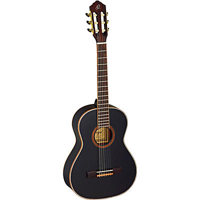 Ortega Family Series R221bk-3/4 3/4 Size Classical Guitar Gloss Black 0.75 for sale