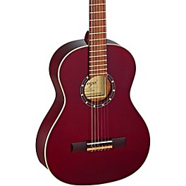 Ortega Family Series R121-3/4WR 3/4 Size Classical Guitar Transparent Wine Red 0.75