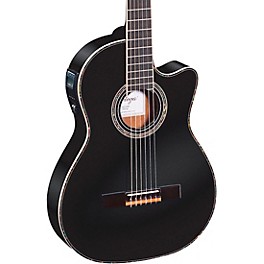 Ortega Family Series Pro RCE145BK Thinline Acoustic-Electric Nylon Guitar Gloss Black