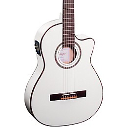 Ortega Family Series Pro RCE145WH Thinline Acoustic Electric Nylon Guitar White