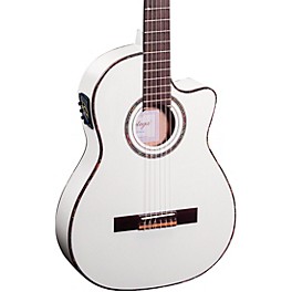 Ortega Family Series Pro RCE145WH Thinline Acoustic Electric Nylon Guitar White