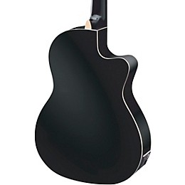 Open Box Ortega Family Series Pro RCE145LBK Thinline Acoustic-Electric Left-Handed Nylon Guitar Level 2 Gloss Black 190839786029