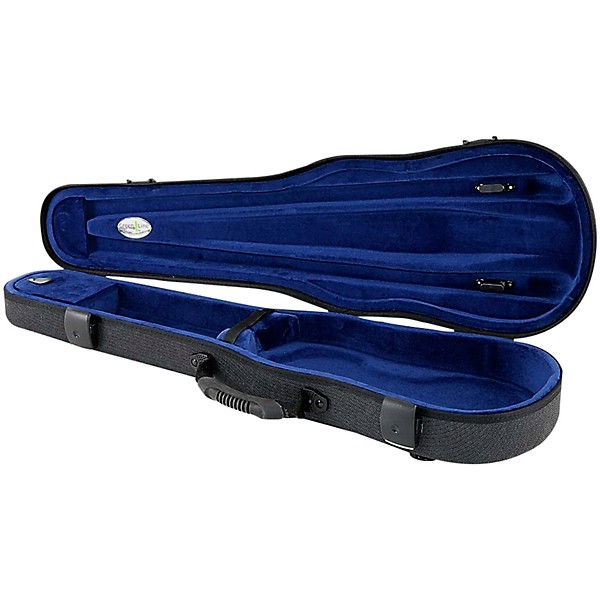 J. Winter Violin Shaped Case Greenline 3/4 Size Gray Exterior, Blue Interior