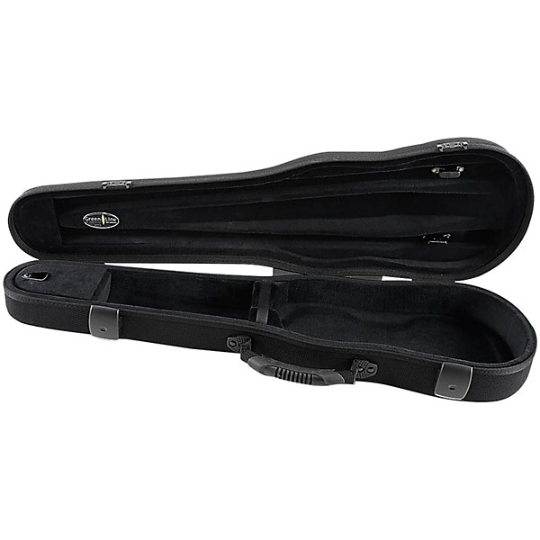 J. Winter Violin-Shaped Case Greenline 1/2 Size Black Exterior, Black Interior