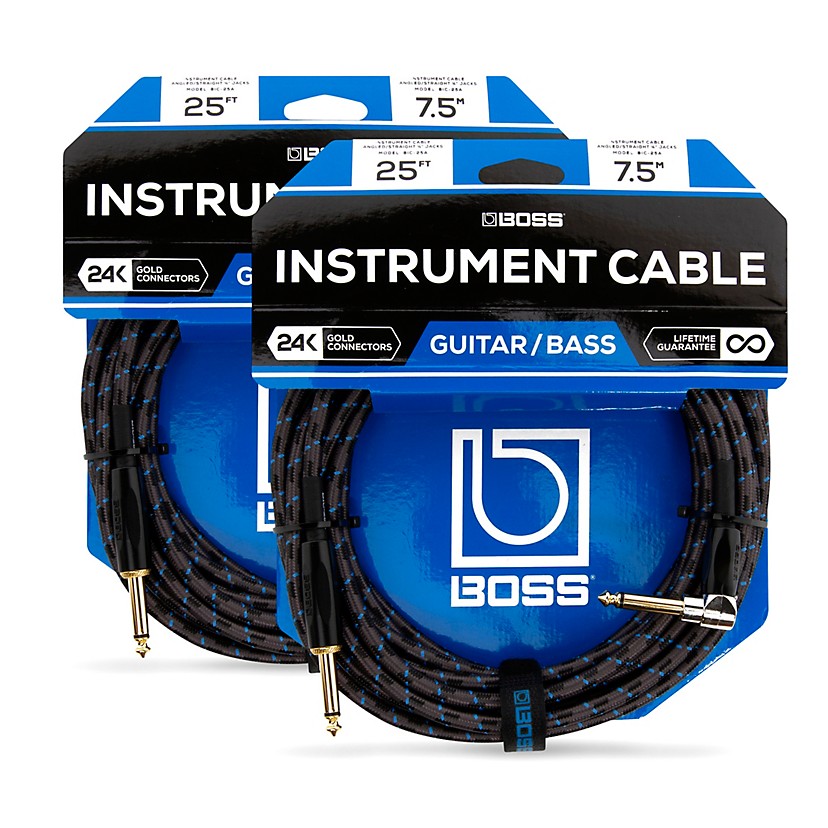 BIC-25A Angled to Straight Instrument Cable, 25 Ft. 2-Pack