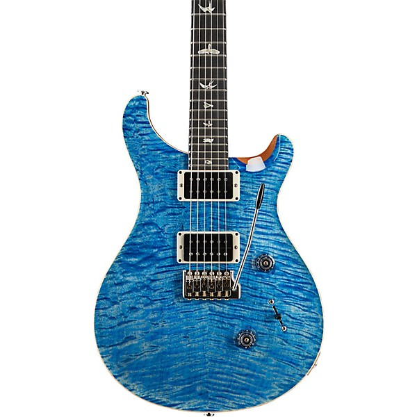 PRS Wood Library Custom 24 10-Top With Pattern Thin Neck and Ebony Fretboard Electric Guitar Faded Blue Jean