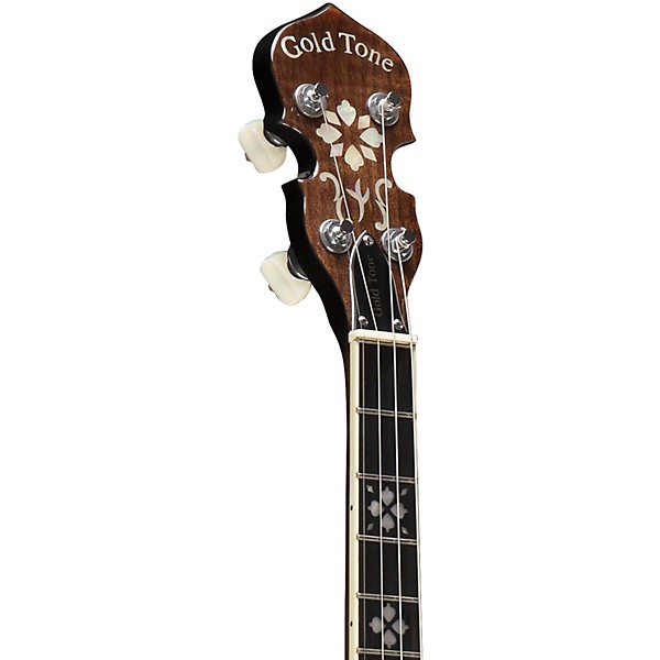 Gold Tone Mastertone IT-250F/L Left-Handed Irish Tenor Banjo With Flange Vintage Brown