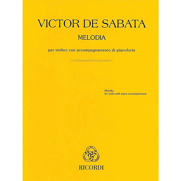 Ricordi Melodia - Violin and Piano by Victor de Sabata