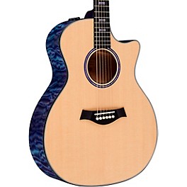 Taylor Custom Grand Auditorium #11152 Sitka Spruce and AA-Quilted Maple Acoustic-Electric Guitar Transparent Purple